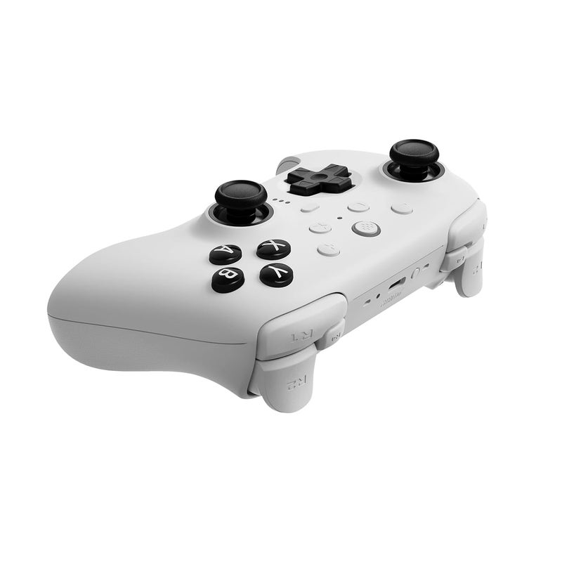 8Bitdo Ultimate 2 Bluetooth Controller with TMR Joysticks, Switchable Hall Effect/Tactile Triggers, Vibration, Motion Control, RGB Fire Ring and Back Buttons for Switch/Switch 2 & Windows PC - White - Image 3